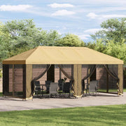 Gazebo da giardino 6 x 3 m Crema Poliestere e Acciaio 190 3376008