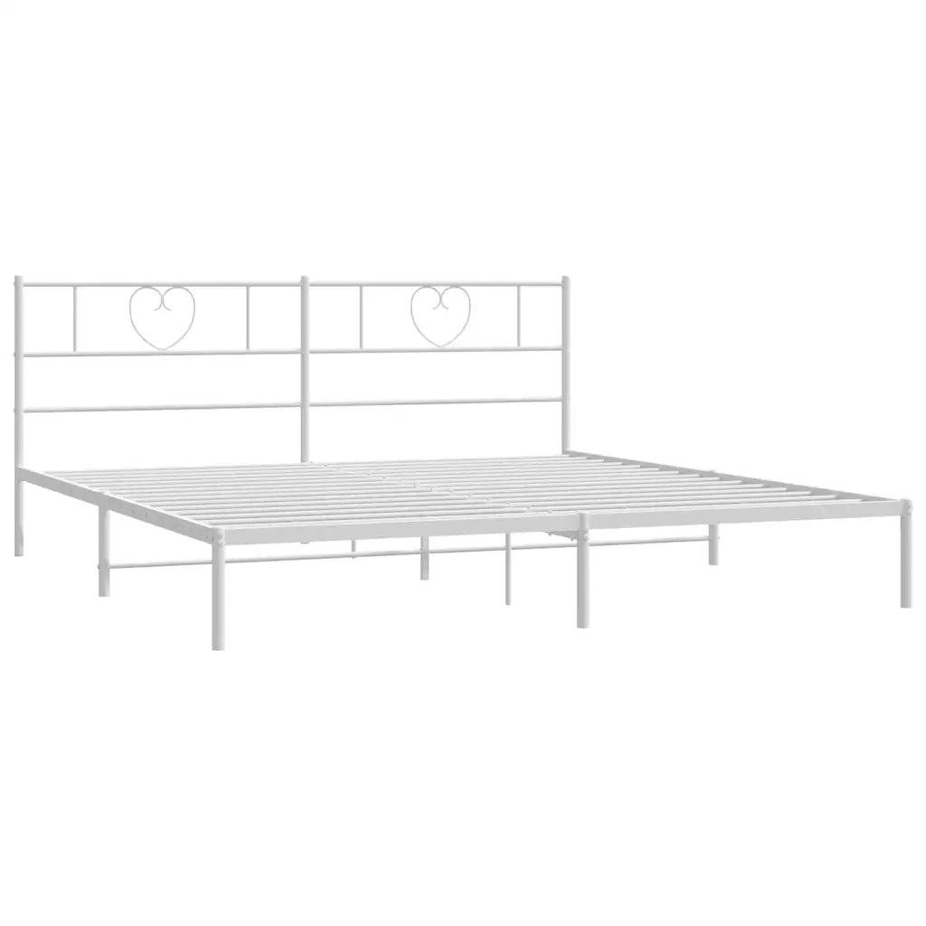 Giroletto con Testiera-Struttura Letto con testiera Metallo Bianco 183x213 cm 933952