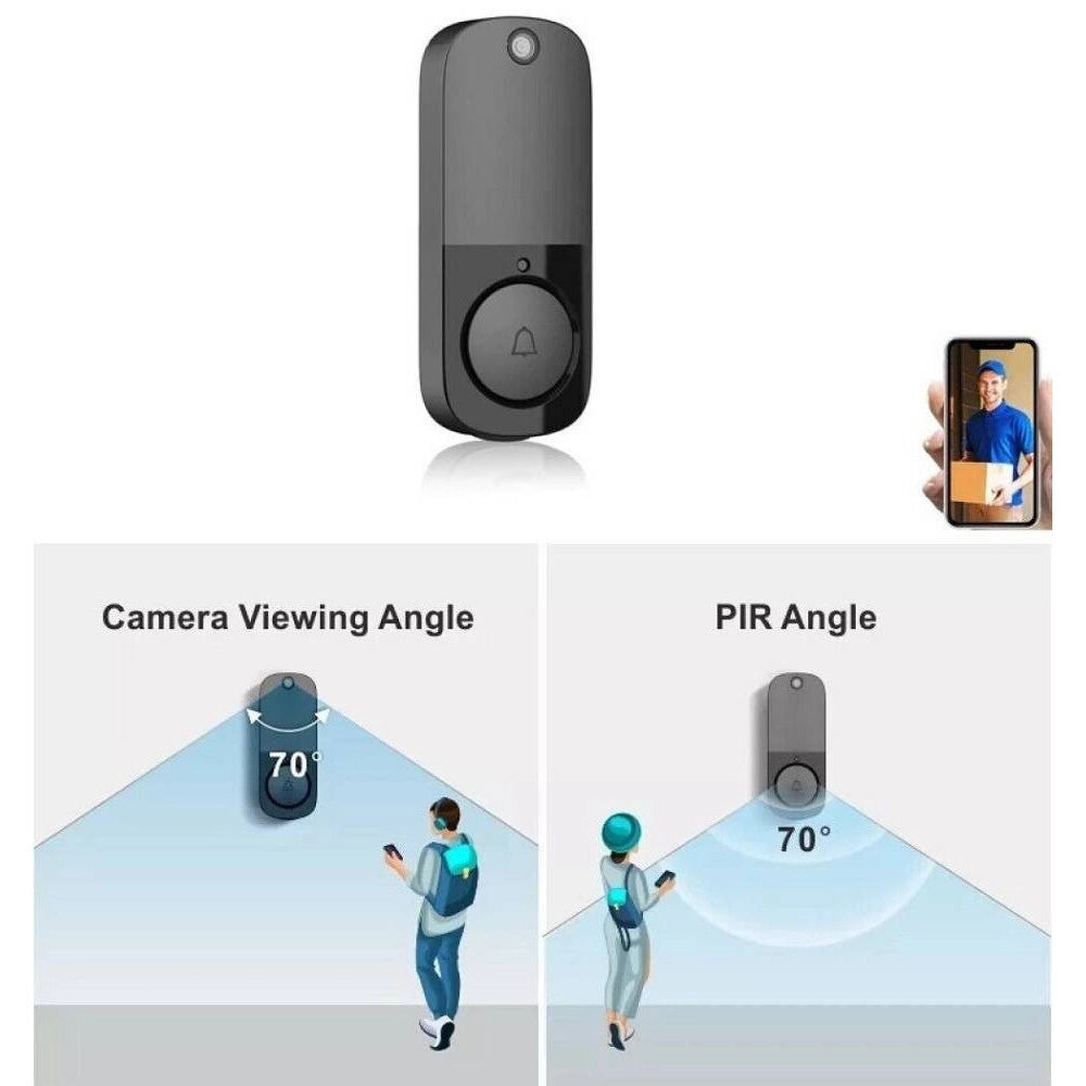 Trade Shop - Videocitofono Ip Senza Fili Wifi Campanello Smart Sensore Di Movimento Ip10a -