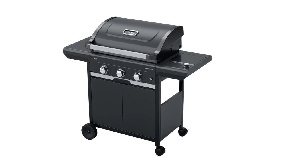 Campingaz 2181070 Select 3 LS Plus Barbecue a Gas 3 Fuochi 11300 W con Bruciatore Laterale Sistema InstaClean Griglia in Ghisa Colore Nero Grigio