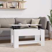 Tavolino da Salotto Bianco 101x49x52 cm in Legno Multistrato 809701