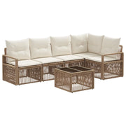 Set Divano da Giardino 6 pcs Beige polyrattan