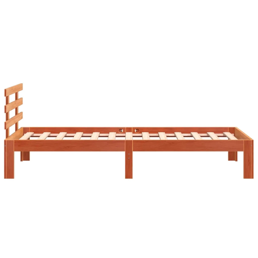 Letto senza Materasso Marrone Cera 75x190 cm in Legno di Pino