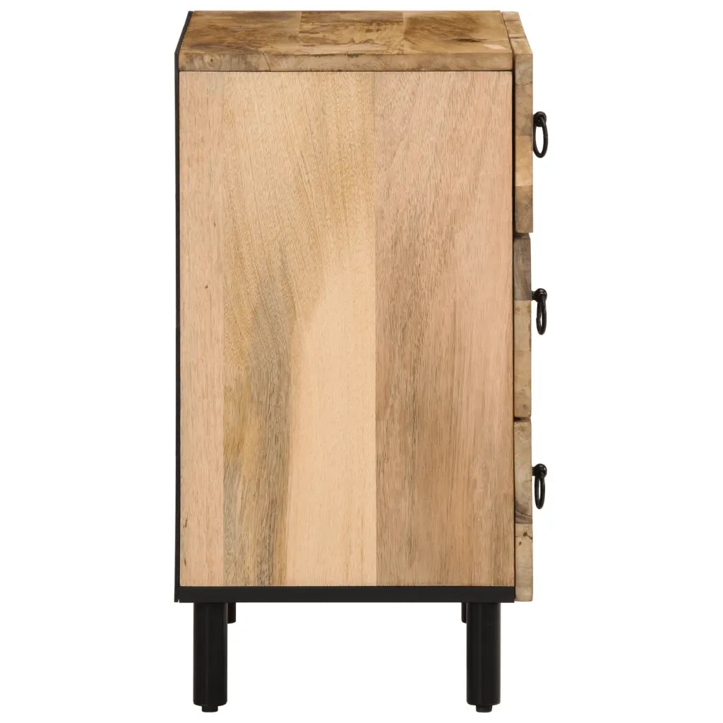 Comodino 50x33x60 cm in Legno Massello di Mango