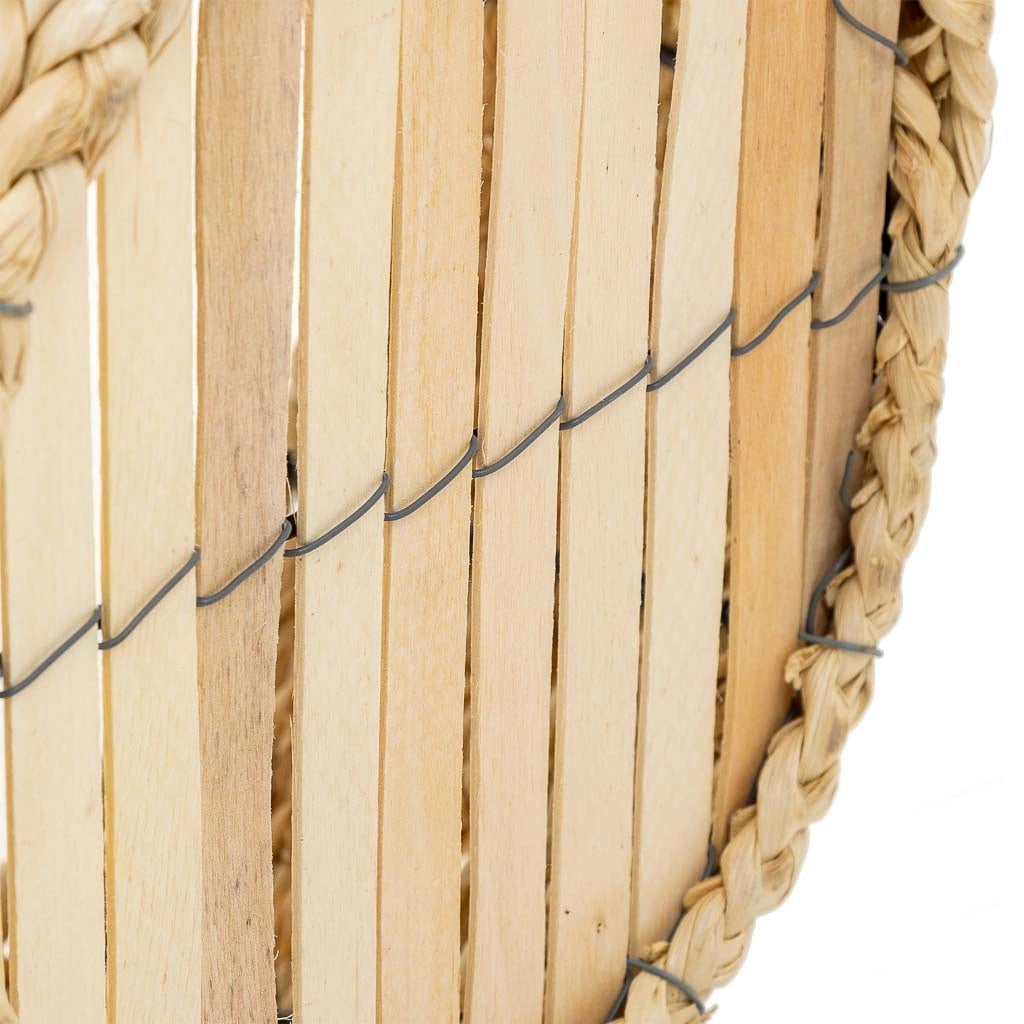 Cesto in fibra naturale e corda in carta marrone d34x17/23h