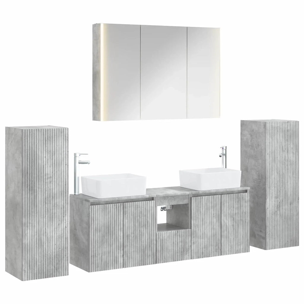 Set di mobili per il bagno 6 pcs Grigio Cemento 3407170