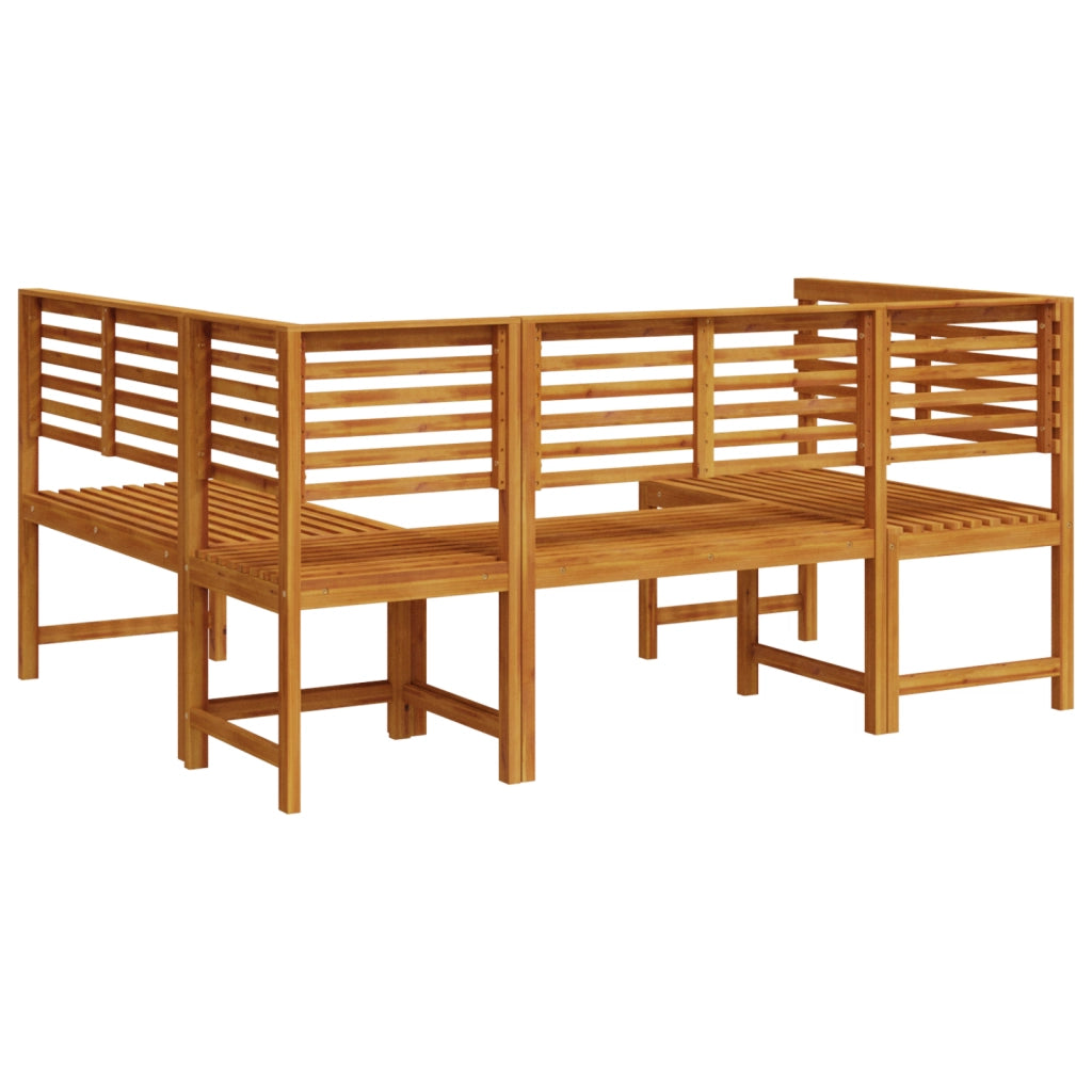 Set Panchina da Giardino in 3 Pezzi in Legno Massello di Acacia