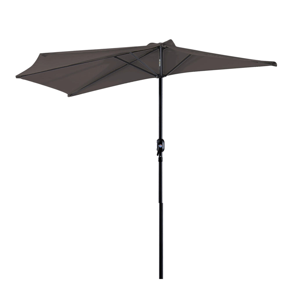 Ombrellone da giardino semicircolare ¨C zephmum ¨C grigio 269x138x236 cm