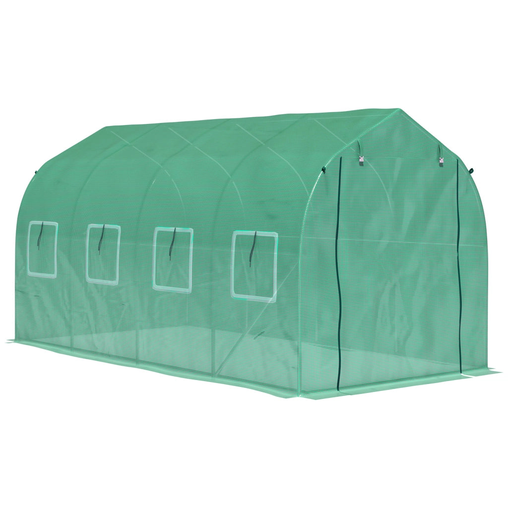 Serra Tunnel 4x2x2 m con 8 Finestre e Porta ¨C Zephmum ¨C Verde