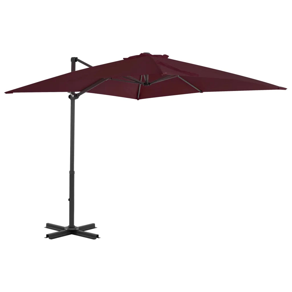 Ombrellone a Sbalzo con Palo Alluminio 250x250 cm Rosso BordÃ²