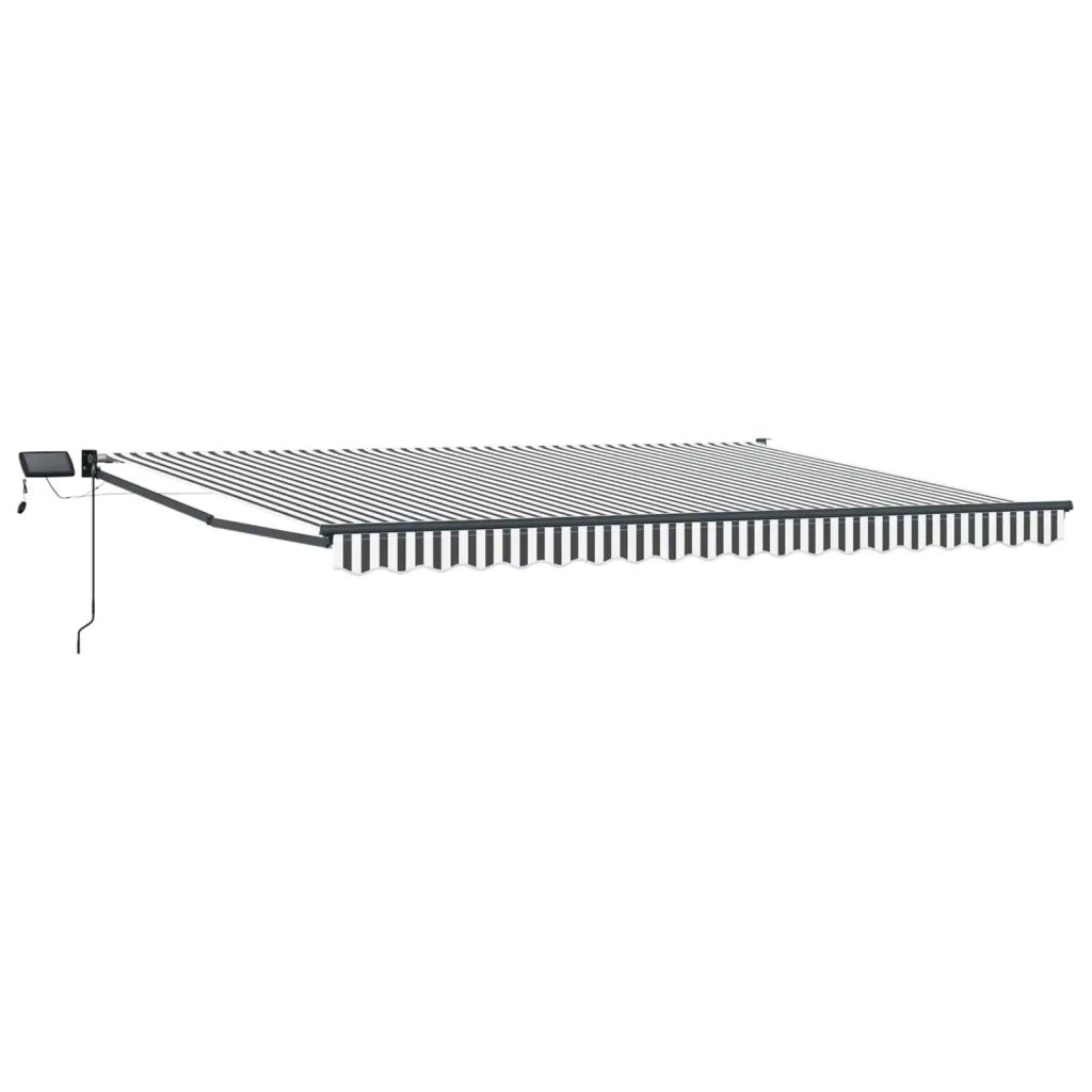 Tenda retrattile manuale con LED Antracite e Bianco 4 × 3 m