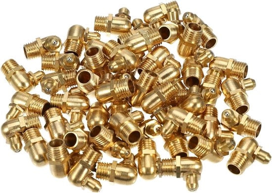 Set di 50 gomiti di congiunzione auto 90 gradi, con gomito in ottone, M8 x 1,0, parti di ricambio auto.