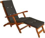 Lettino Prendisole Queen Mary in Legno Acacia Pieghevole Cuscino Antracite Incl. 169x54x95cm