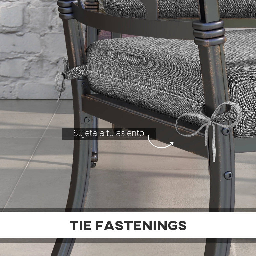 Set di 4 Cuscini per Sedie da Pranzo ¨C Minimal ¨C Grigio 47x47x7cm Impermeabile UV50+ Interno Esterno