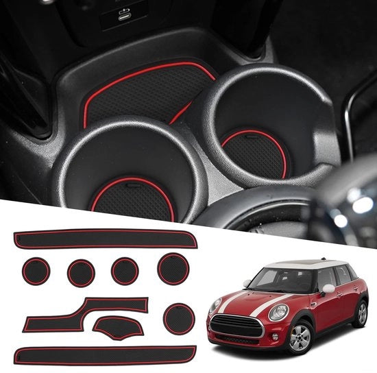 Accessori per Mini Cooper F56 2015-2023 Mattoncino di gomma per portiere Auto, Mattoncino antiscivolo per console centrale, Mattoncino antiscivolo per portiera, Borsa per bicchiere per portiera, Accessori per Mini Cooper F56 [Non compatibile con F55]