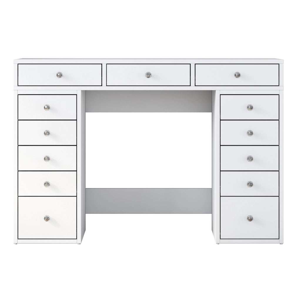 Comodino "Sena" con cassetti in legno incorporati - 120 x 44 x 82 cm - Bianco