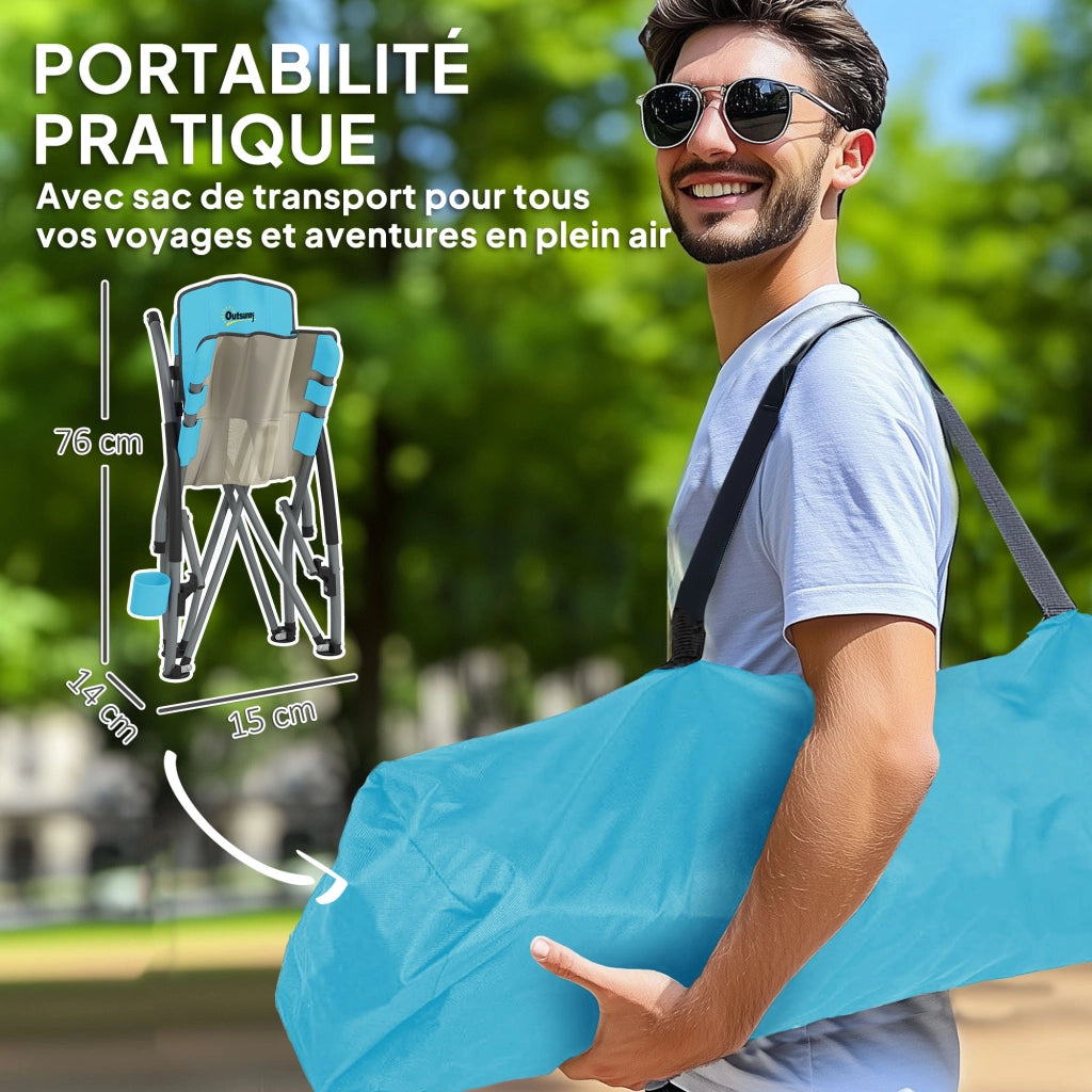 Sedia da spiaggia pieghevole ¨C zephmum ¨C blu 58x55x62 cm