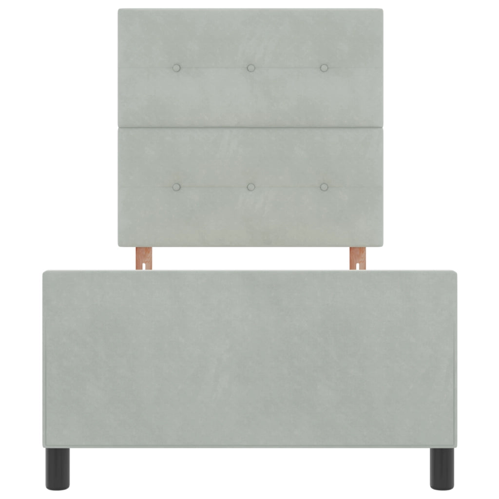 Struttura Letto  Grigio Chiaro 90x200 cm in Velluto
