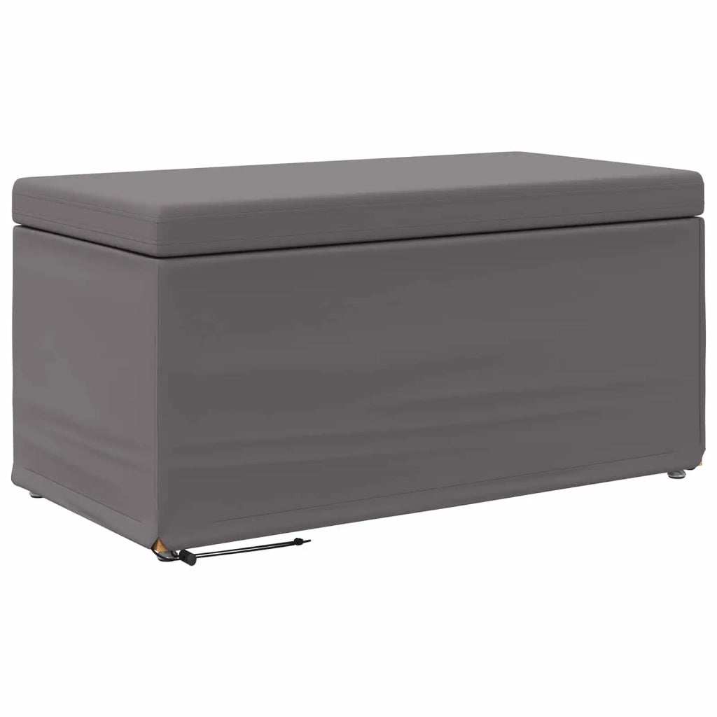 Pouf Grigio Pelle Sintetica e Legno Ingegnerizzato