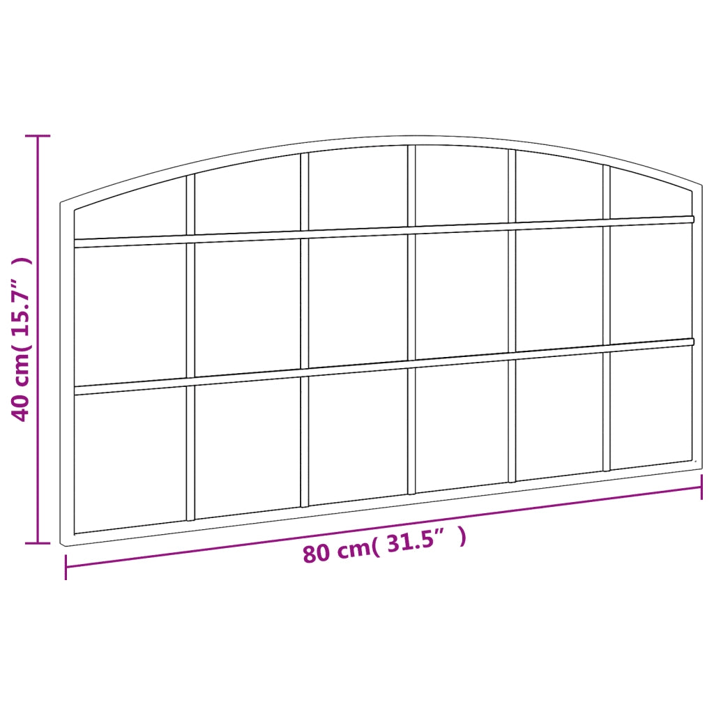 Specchio da Parete-Specchio a Muro-Specchio Decorativo Nero 80x40 cm Arco in Ferro 702907