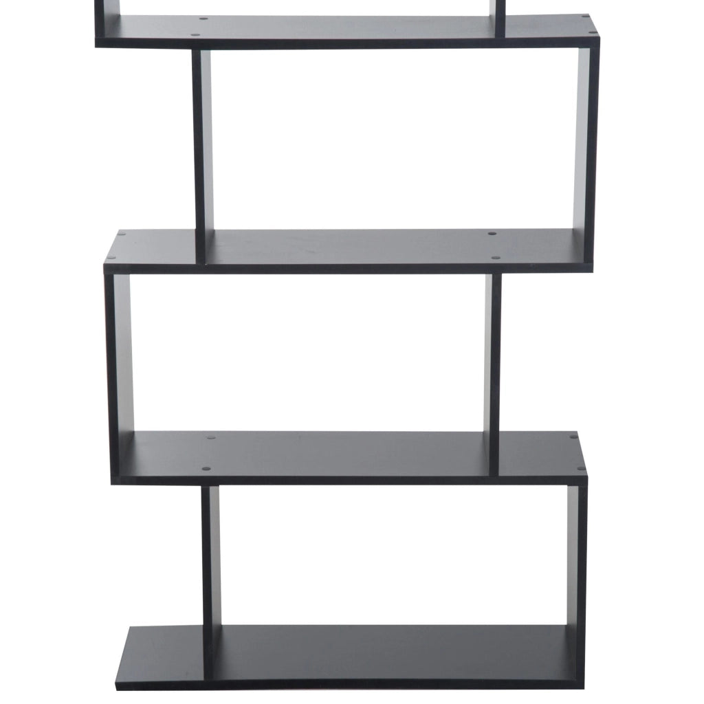 Libreria Design Moderno in Legno con 6 Ripiani Nero 80x23x192 cm