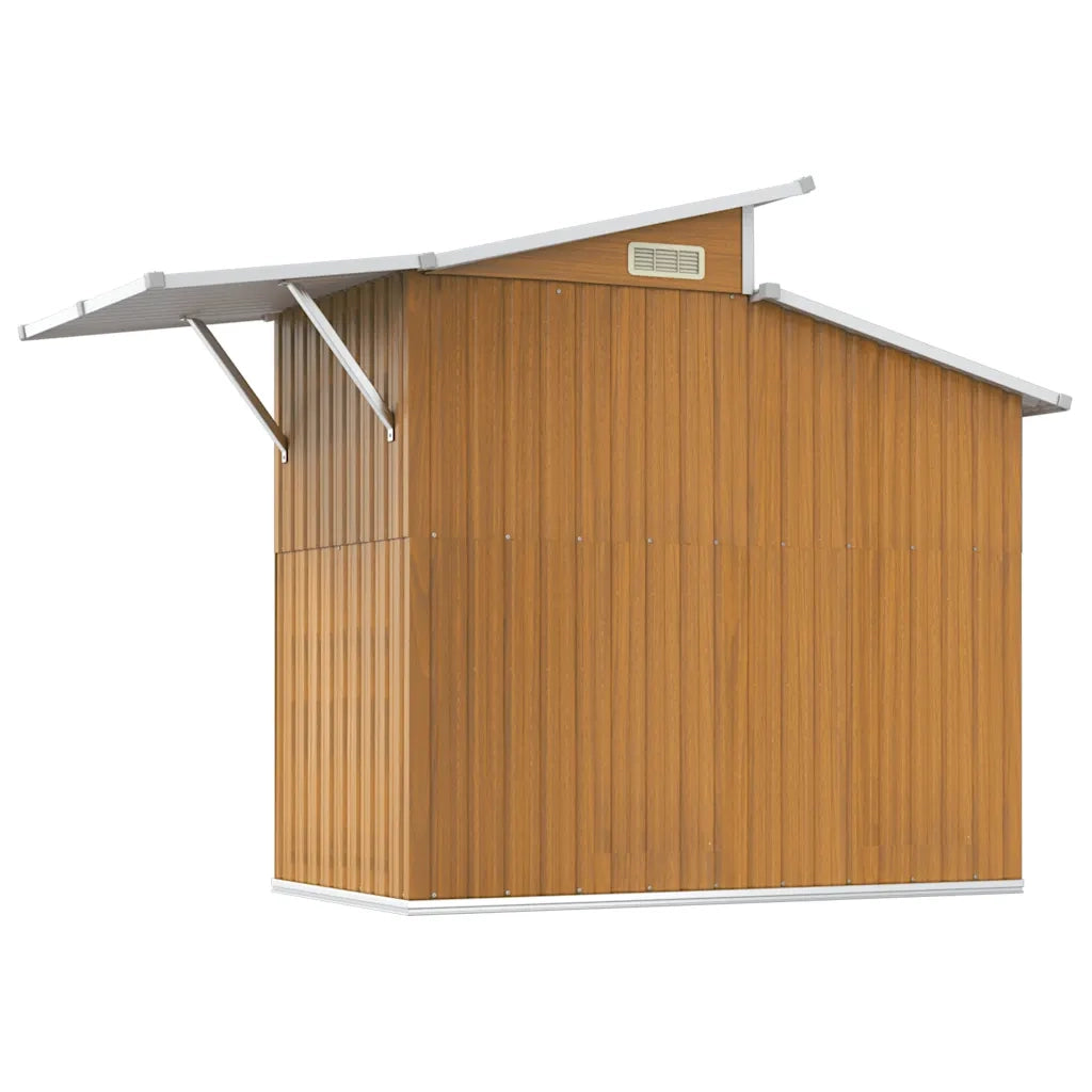 Capanno da Giardino Marrone 270x130x208,5 cm Acciaio Zincato CFW2607330