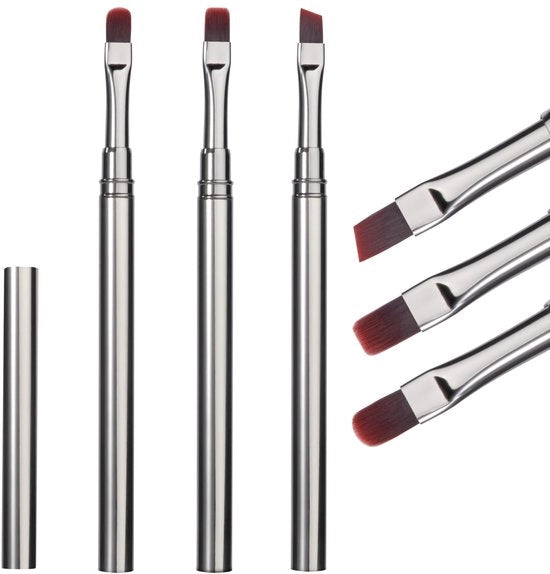 Nagelli per gel - Design - 3 pezzi - Liner, piatto e rotondo - Ideali per le unghie in gel - Per studi di bellezza e uso domestico