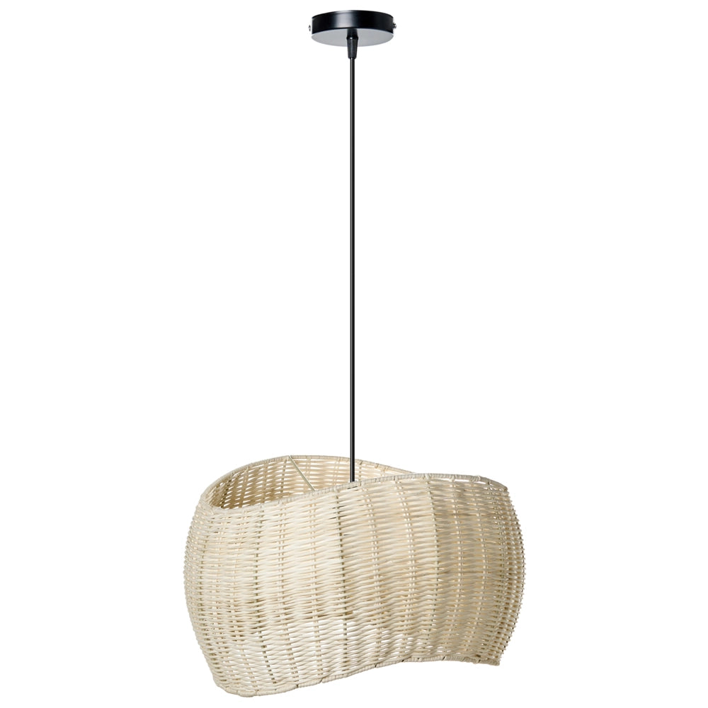 Lampada a sospensione con paralume in rattan naturale e struttura in ferro Lampada a sospensione in stile boho Illuminazione