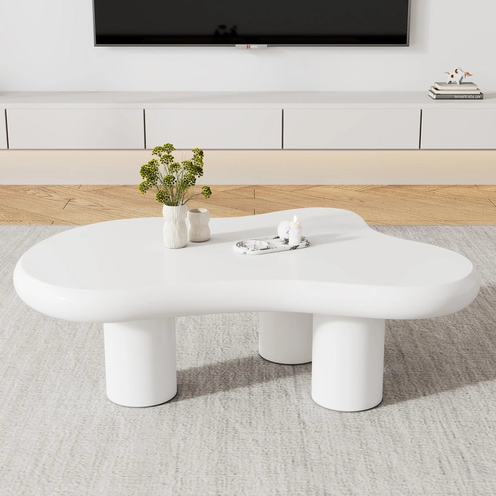 Tavolino da caff¨¨ Nuvola design moderno da salotto ¨C MINIMAL ¨C MDF lucido, 97x67x32 cm