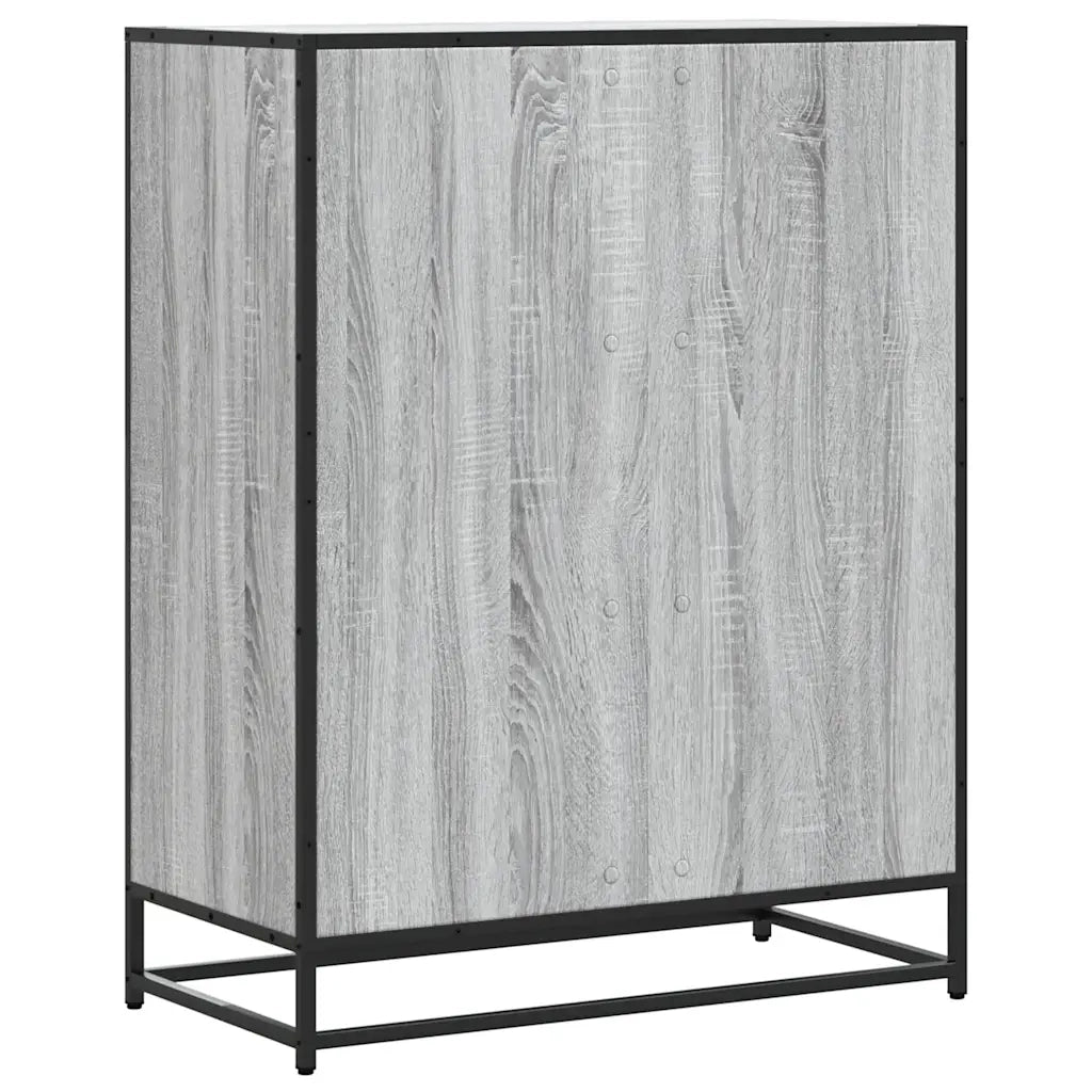 vidaXL Scarpiera Grigio Sonoma 75x38x97,5 cm Legno Multistrato Metallo