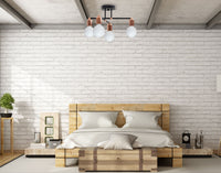 Lampada Di Cristallo Da Soffitto Pensilequadruplo Rose Gold Glamour 392200