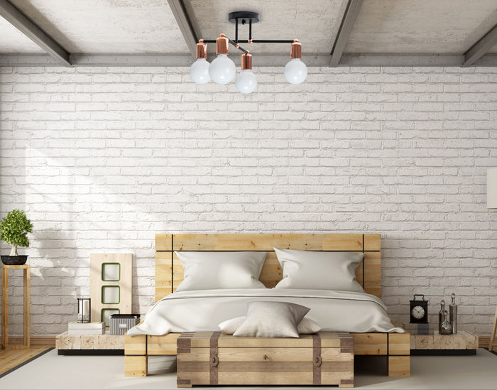 Lampada Di Cristallo Da Soffitto Pensilequadruplo Rose Gold Glamour 392200