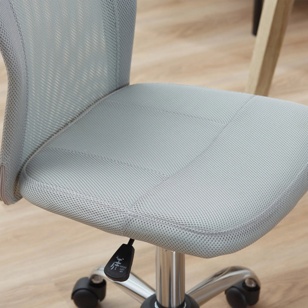 Sedia da ufficio girevole senza braccioli in rete ¨C Zephmum ¨C Grigio 43x58x90-100 cm