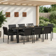 Set da Pranzo per Giardino 25 pz Nero polyrattan 3422841