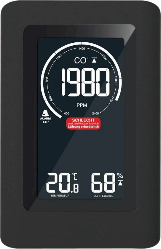 Misuratore di CO2 - Misuratore di CO2 per Interni - Allarme CO2 - Misuratore di CO2 - Metro di Dicarbonato di Carbonio