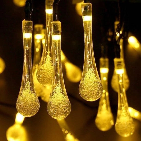 Luminaria solare a gocce - 8 impostazioni di luce - colore caldo - 12 metri, 100 LED