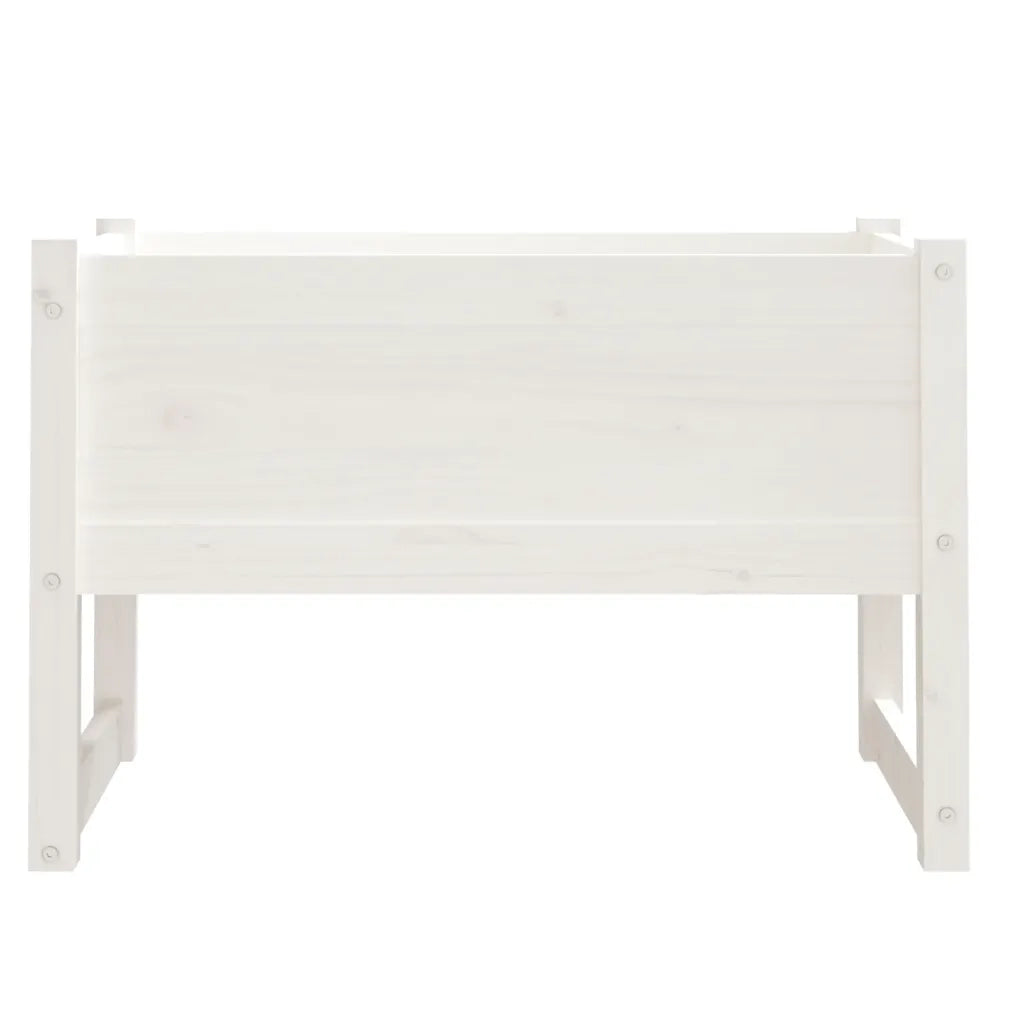 Fioriera Bianca 78x40x52 cm in Legno Massello di Pino 822118