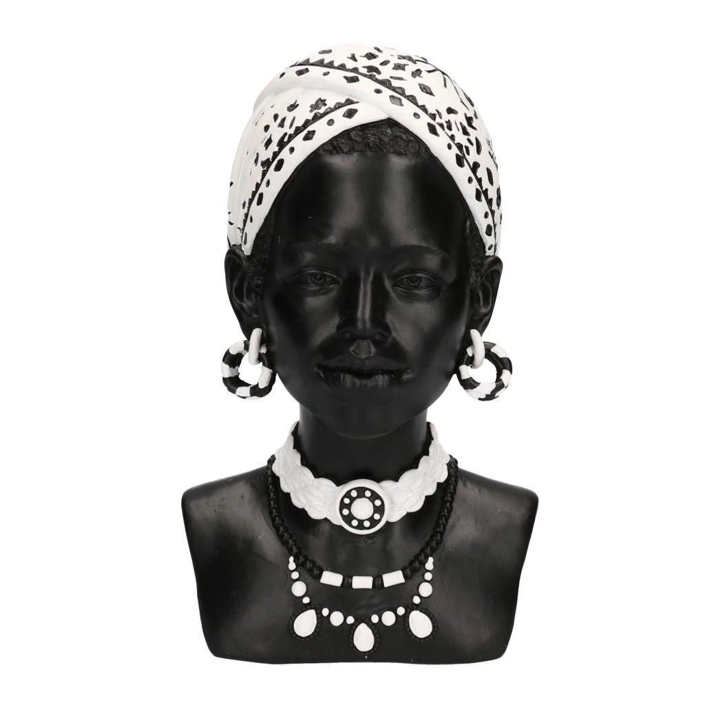 Statua in resina busto donna africana cm 18x20xh30
