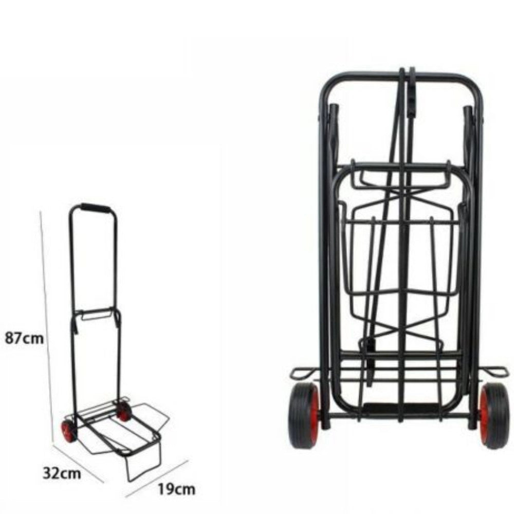 Trade Shop - Carrello Portapacchi Alluminio Pieghevole Richiudibile Portata Max 50 Kg 2 Ruote -