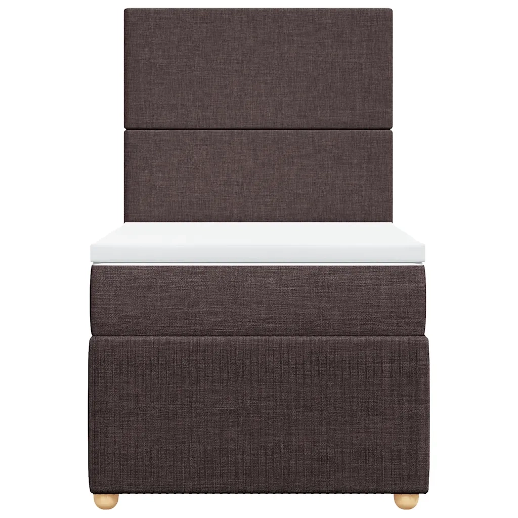 vidaXL Giroletto a Molle con Materasso Marrone Scuro 100x200cm Tessuto