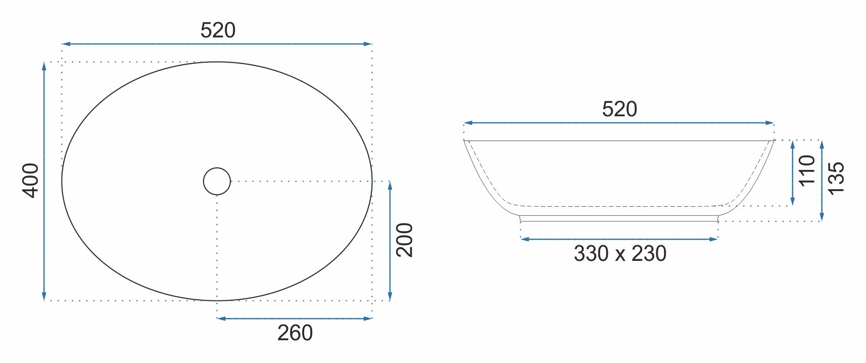 Lavabo Da Appoggio In Ceramica Margot Blue / Gold