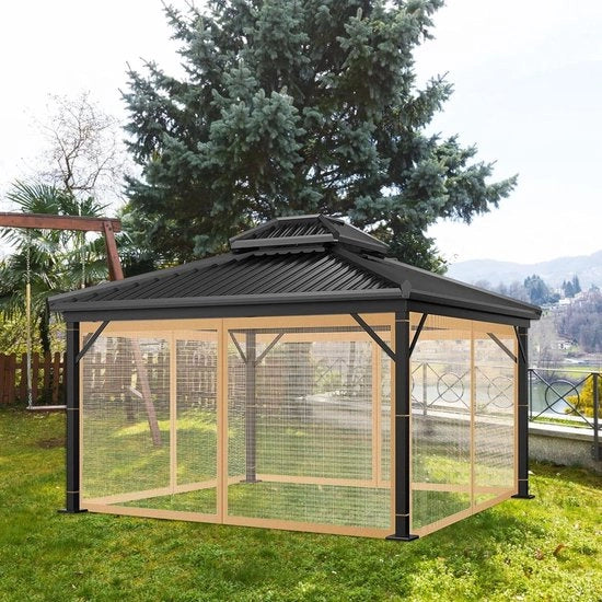 Vendita di parete esterna per tenda da giardino 4 pannelli impermeabile - 30 x 30 cm marrone