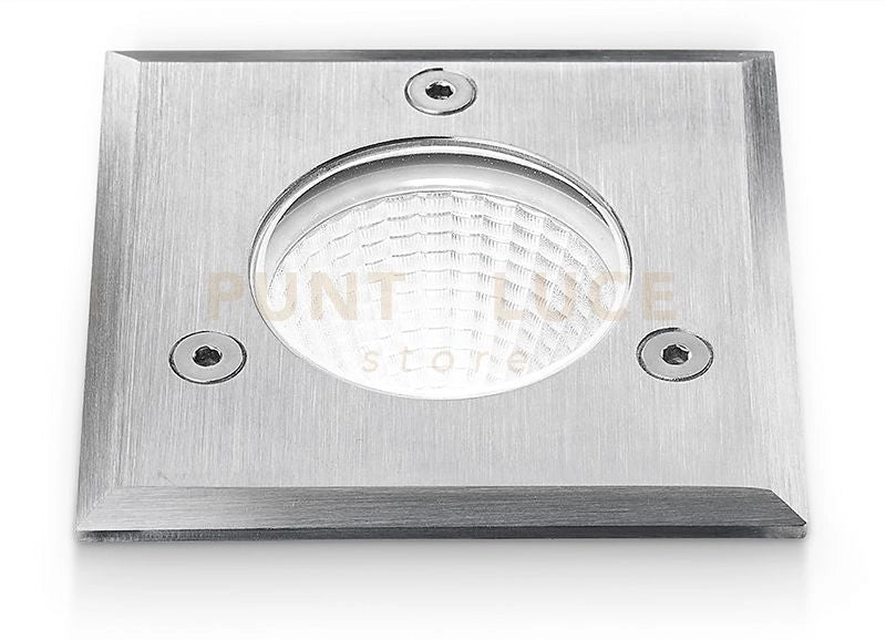 GES545- SEGNAPASSI IN ALLUMINIO E ACCIAIO  AISI 306 LED 4000K 785LM 9W QUADRATO