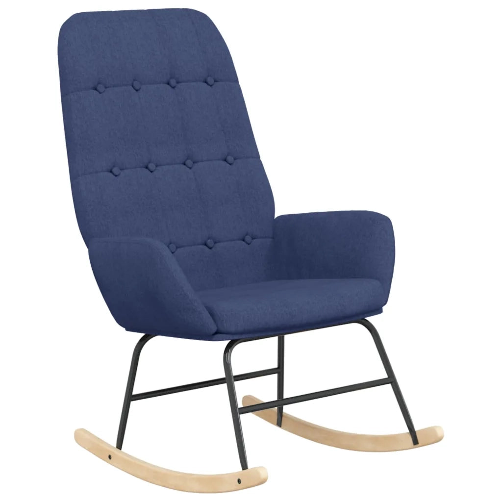 Poltrona a Dondolo con poggiapiedi Blu in Tessuto 3097708