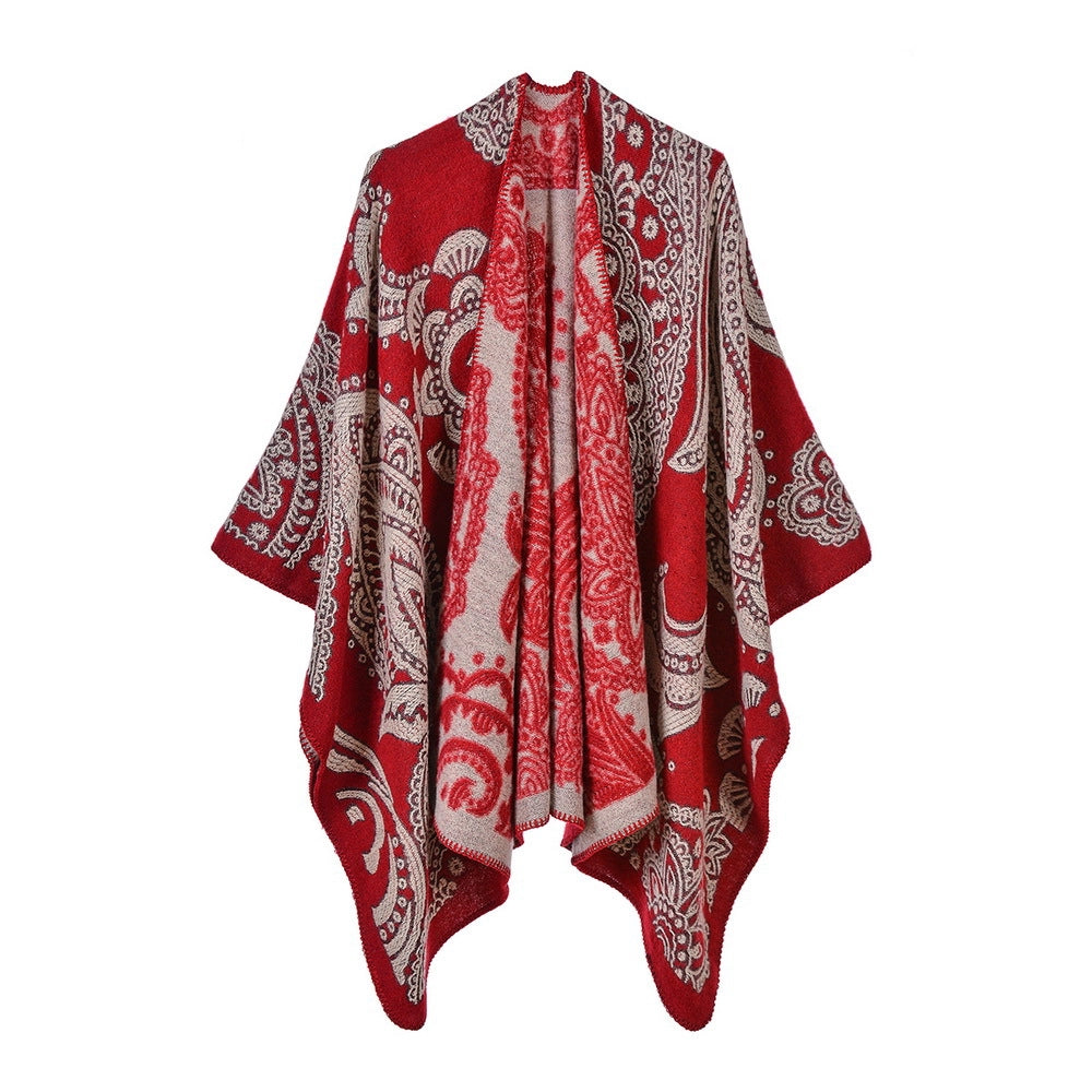 Elegante sciarpa in cashmere da donna per autunno e inverno, scialle e mantello spessi e caldi.