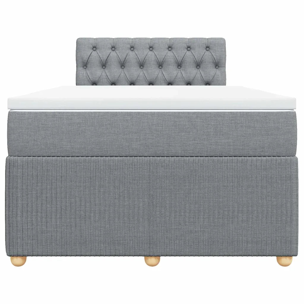 Giroletto a Molle con Materasso Grigio Chiaro 120x200cm Tessuto