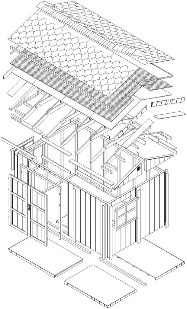 Casetta da giardino di qualit? premium 8,68 m² - H252x250x412 cm - Timbela M914A-CAVERN STEEL