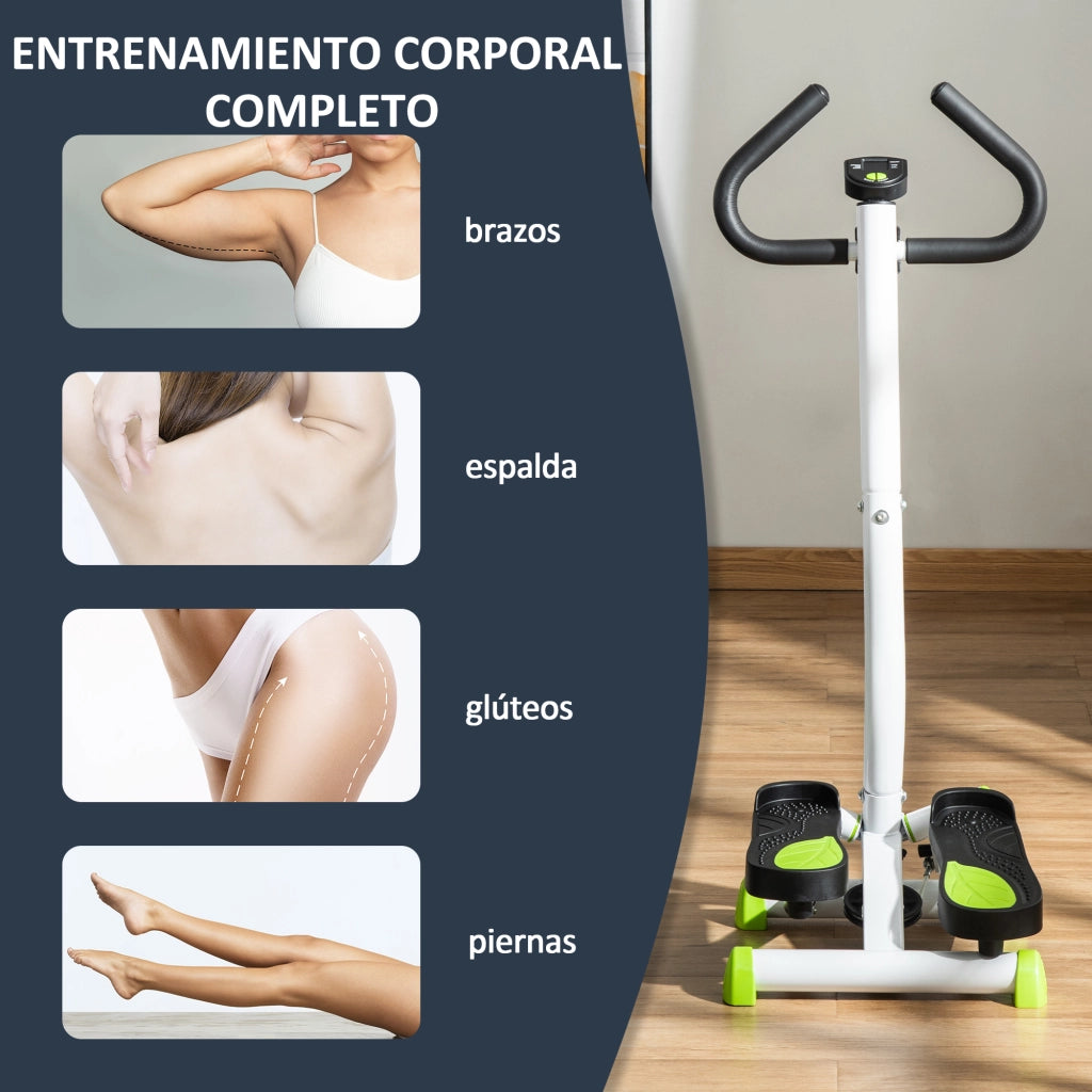Mini Stepper per Fitness Domestico ¨C Zephmum ¨C Bianco e Verde 55x44x108 cm
