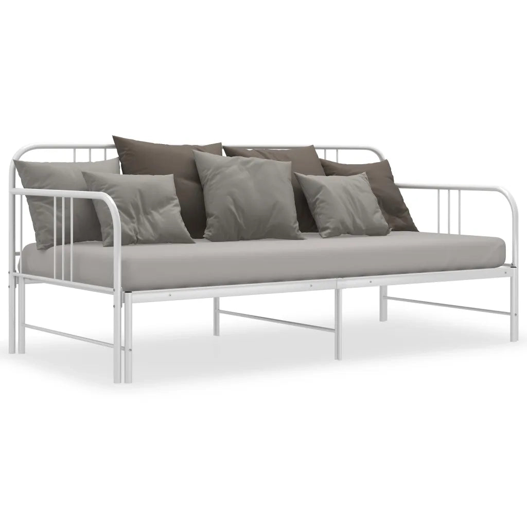 Telaio Divano Letto Estraibile Bianco in Metallo 90x200 cm cod mxl 58382
