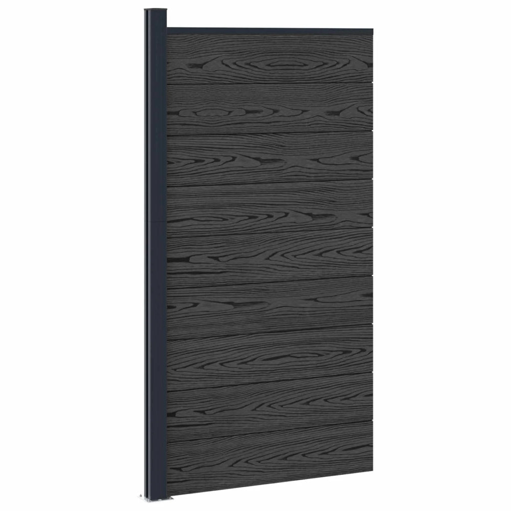 Pannello di Recinzione WPC e Alluminio Nero